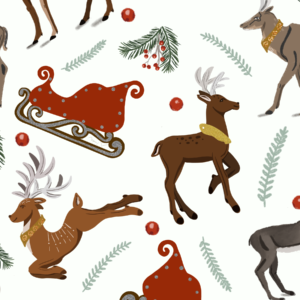 Christmas Reindeer Sleigh surface pattern