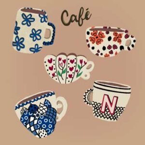 various Coffee Mugs with different designs