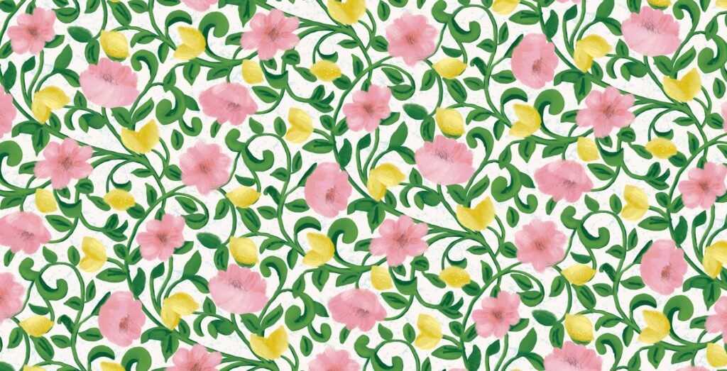 header lemon floral vines